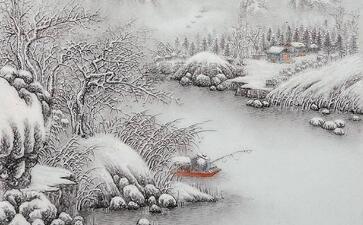 柳宗元《江雪》宛如一幅中国水墨风景画